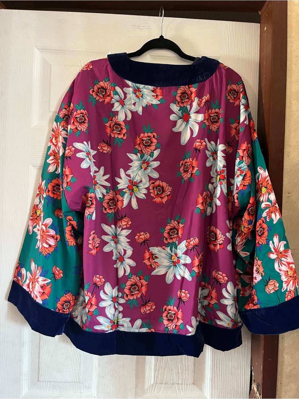 NWT Tolani Analia 3-Piece Sleep Loungewear Set Velvet Trim Boho Patchwork Floral - Picture 2 of 7